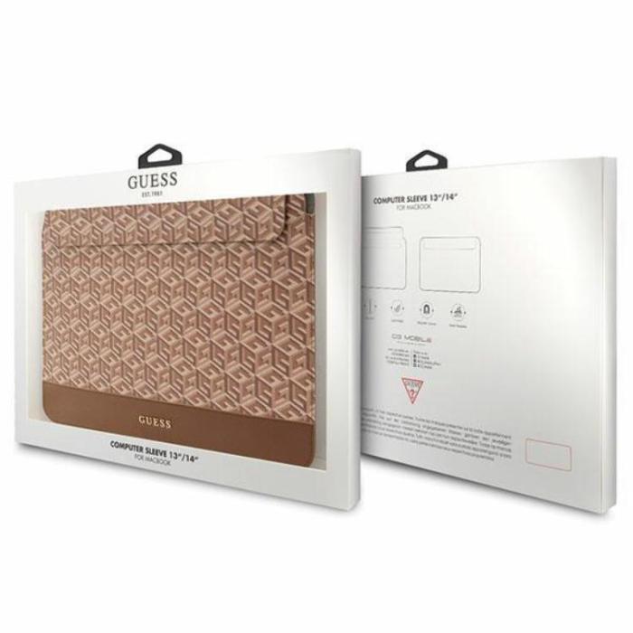 Guess - Guess Datorfodral 14'' GCube Stripes - Brun