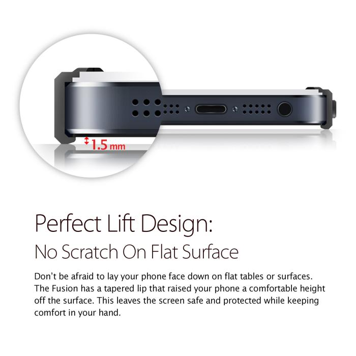 UTGATT5 - RINGKE Fusion skal till Apple iPhone 5/5S/SE (Svart)