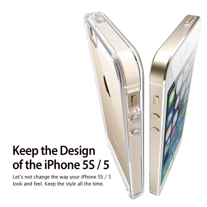 UTGATT5 - RINGKE Fusion skal till Apple iPhone 5/5S/SE (Svart)