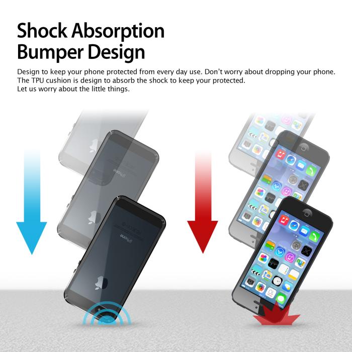 UTGATT5 - RINGKE Fusion skal till Apple iPhone 5/5S/SE (Svart)