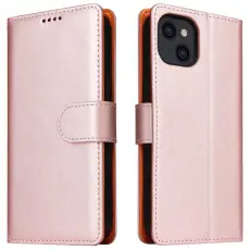 OEM - iPhone 14 Plus Pl&aring;nboksfodral Dual Flip - Rosa Guld