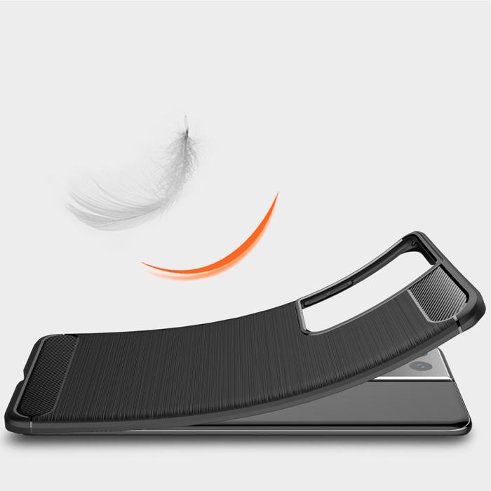 OEM - Brushed Carbon Mobilskal till Galaxy S21 Ultra - Blå
