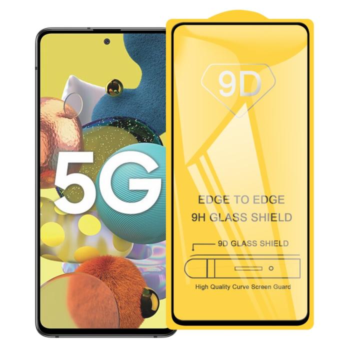 A-One Brand - 9D Härdat Glas Skärmskydd Samsung Galaxy A51 5G - Svart