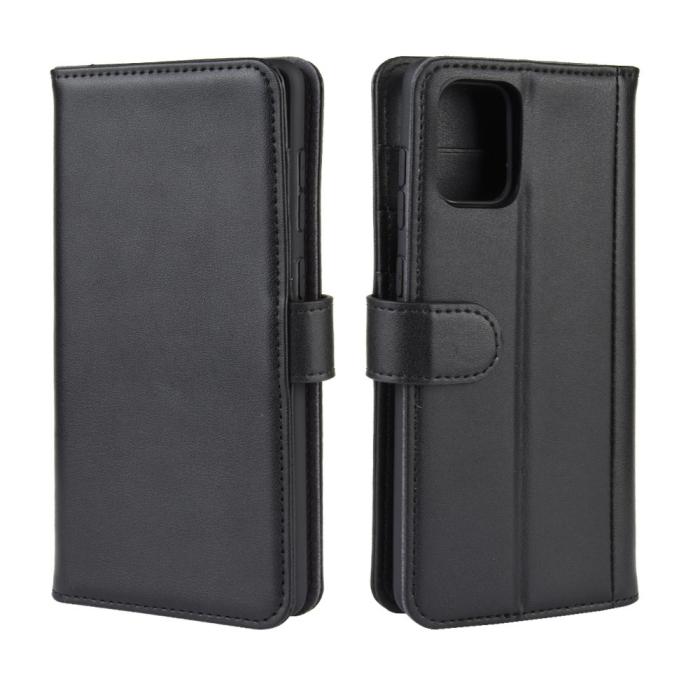 OEM - Äkta Läder Plånboksfodral Samsung Galaxy A51 5G - Svart