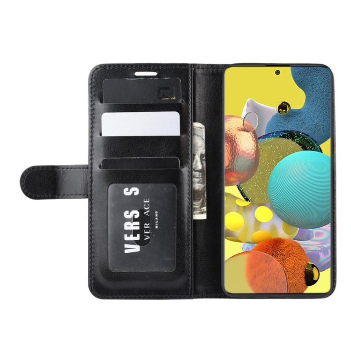 A-One Brand - Läder Plånboksfodral Samsung Galaxy A51 5G - Svart