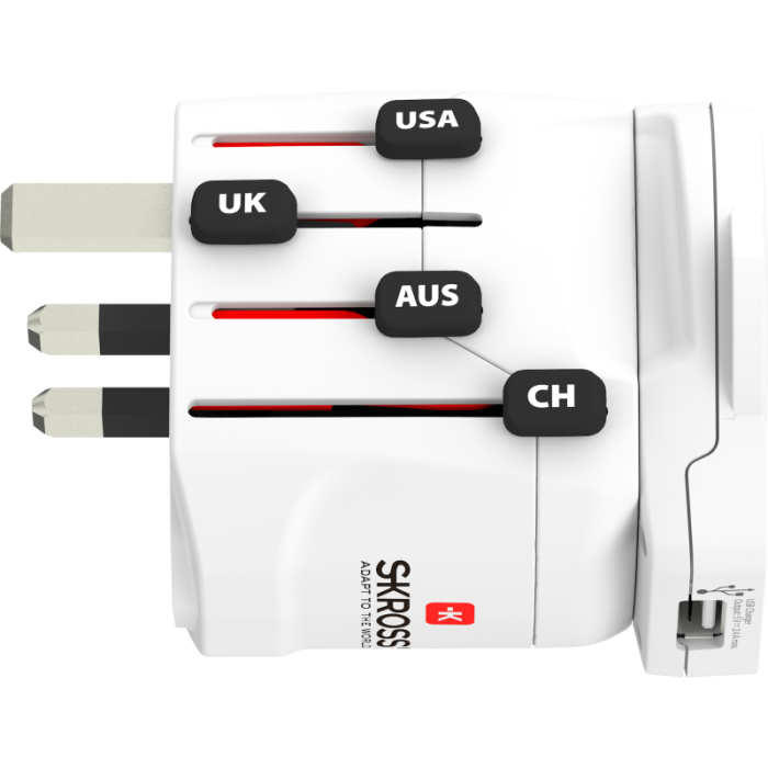 UTGATT1 - Skross Pro World Adapter Set med USB