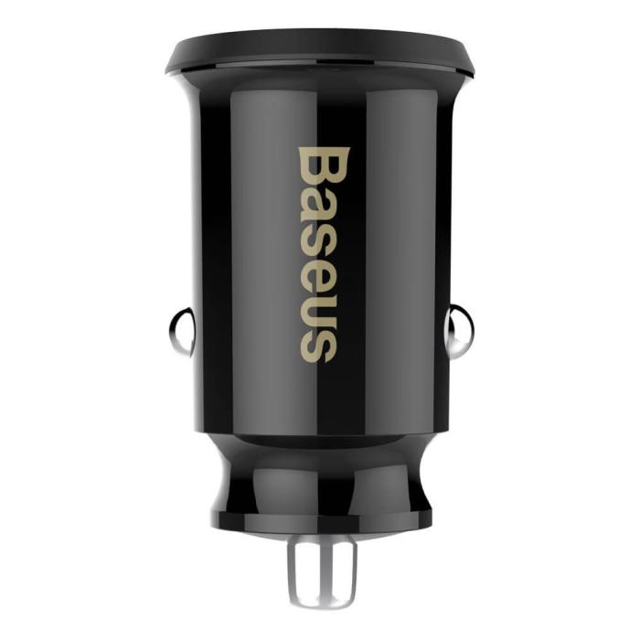 BASEUS - Baseus Grain Billaddare Mini Universal Smart 2x USB 3.1A Svart