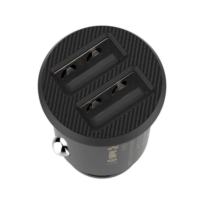BASEUS - Baseus Grain Billaddare Mini Universal Smart 2x USB 3.1A Svart