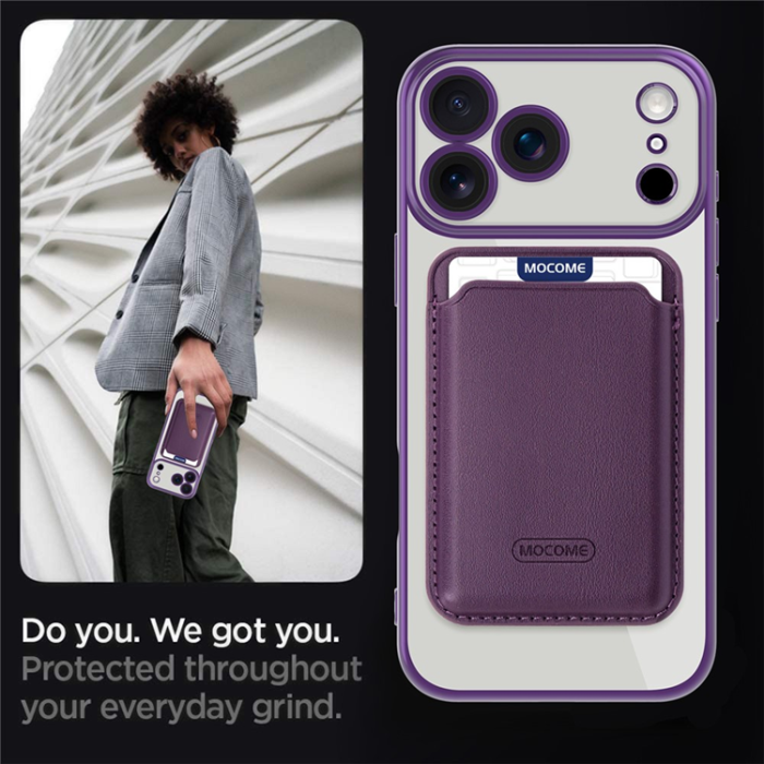 A-One Brand - iPhone 17 Pro Max Mobilskal MagSafe Korthållare TPU + PC