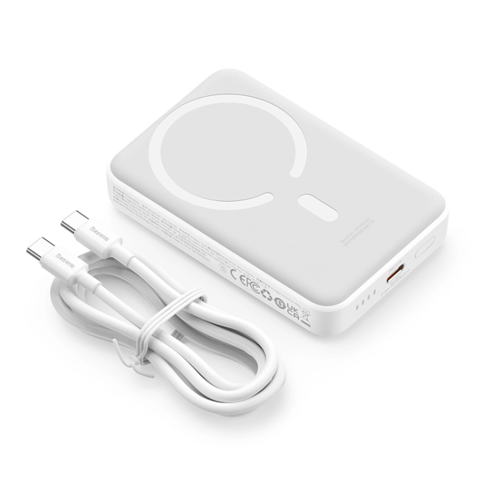 BASEUS - Baseus Mini Magnetisk Trådlös Powerbank 10000mAh 30W - Vit