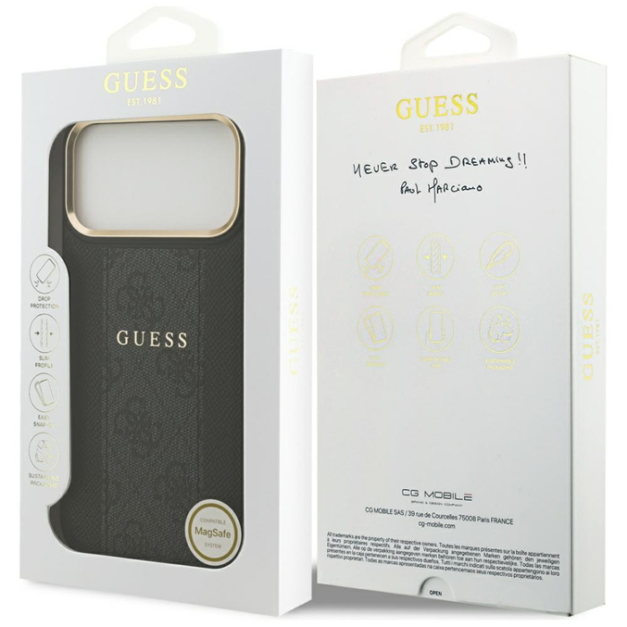 Guess - Guess iPhone 17 Pro Max Mobilskal Magsafe Stripe - Svart