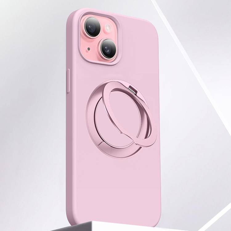 Mobilskal till iPhone 15 MagSafe Silikon Roterande Kickstand - Rosa (Rosa) | 2353 | AlltMobil