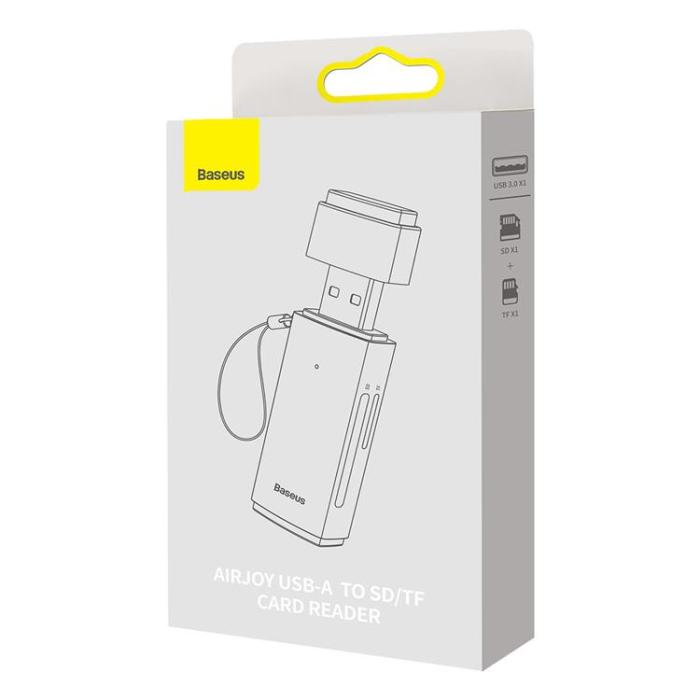 BASEUS - Baseus Adapter SD TF USB Kortläsare - Grå