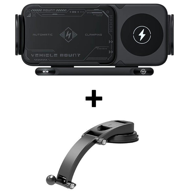 Trådlös Billaddare Hållare För Instrumentpanel - Svart | 505295 | AlltMobil