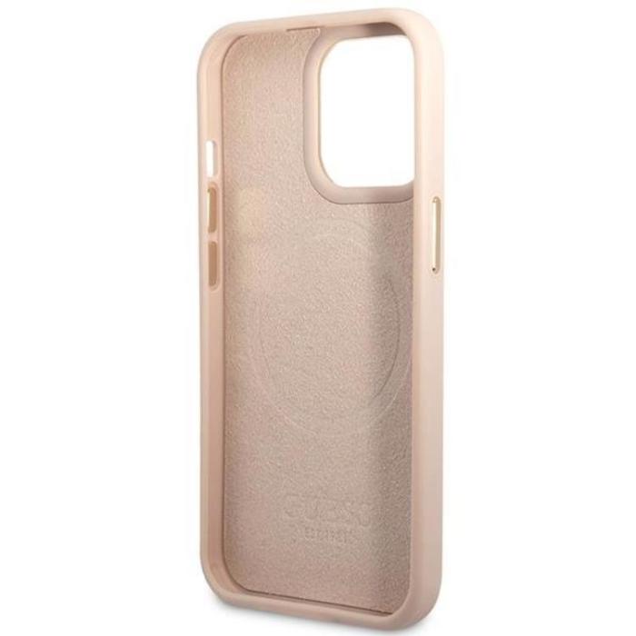 Guess - Guess iPhone 14 Pro Max Mobilskal Magsafe Logo Plate - Rosa