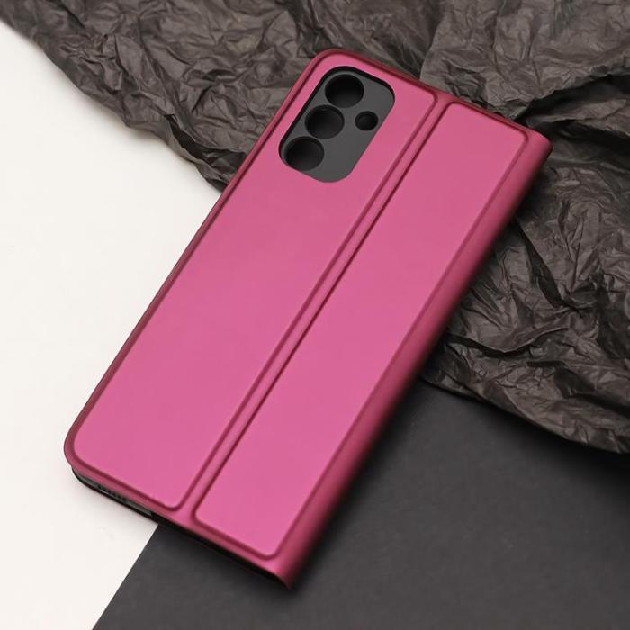 OEM - Xiaomi Redmi 12 4G Plånboksfodral Smart Soft - Vinröd