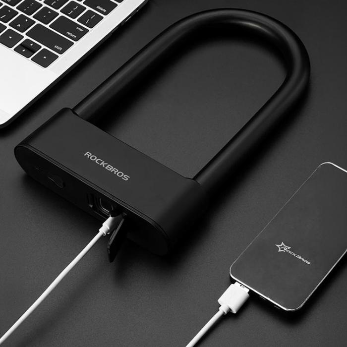 Rockbros - Rockbros SMART Cykellås med Fingeravtrycksläsare och Bluetooth