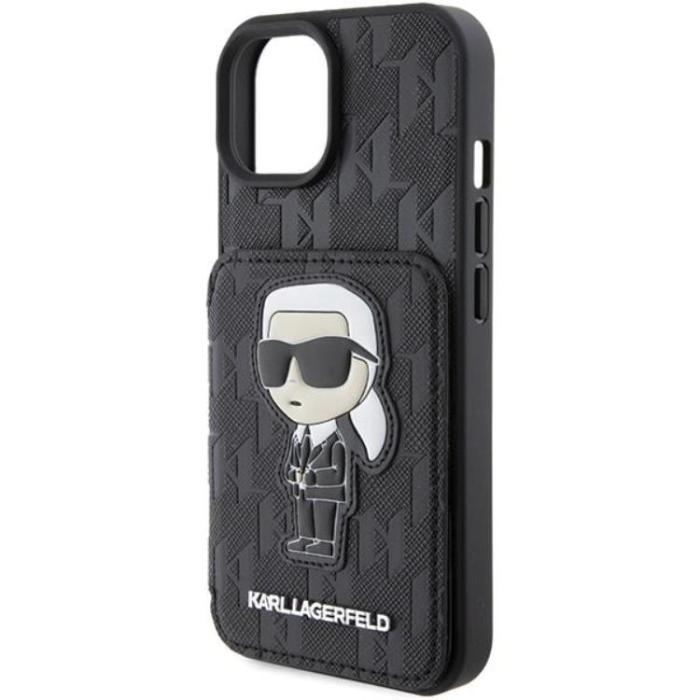 KARL LAGERFELD - Karl Lagerfeld iPhone 15 Mobilskal Korthållare Monogram Ikonik