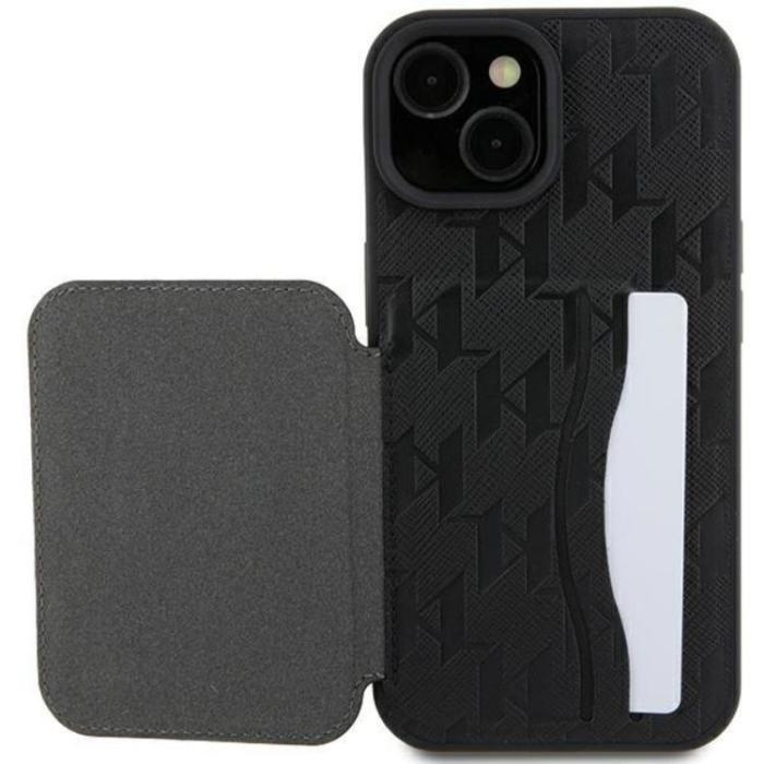 KARL LAGERFELD - Karl Lagerfeld iPhone 15 Mobilskal Korthållare Monogram Ikonik