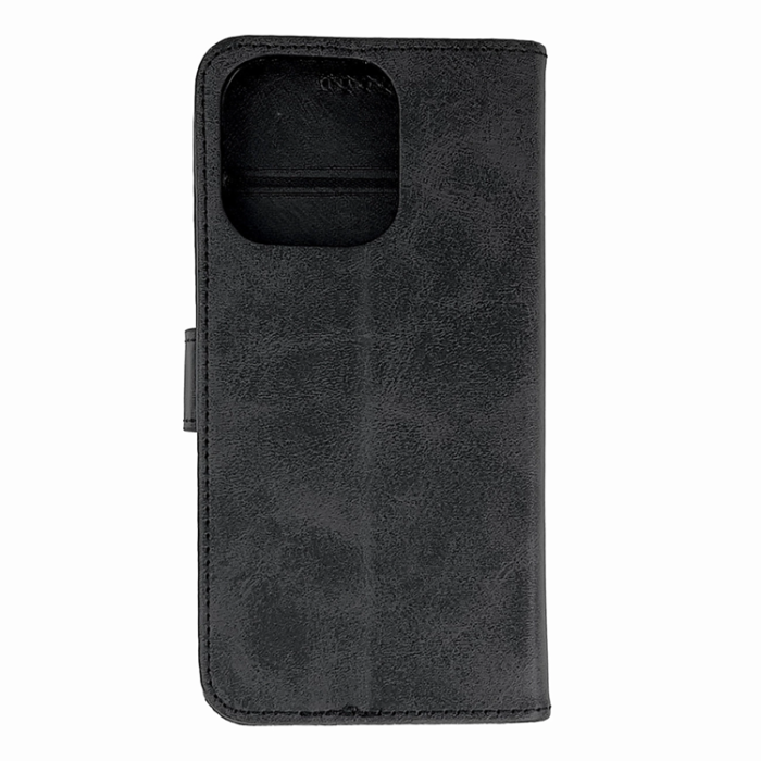 OEM - iPhone 16 Pro Max Plånboksfodral Läder - Svart
