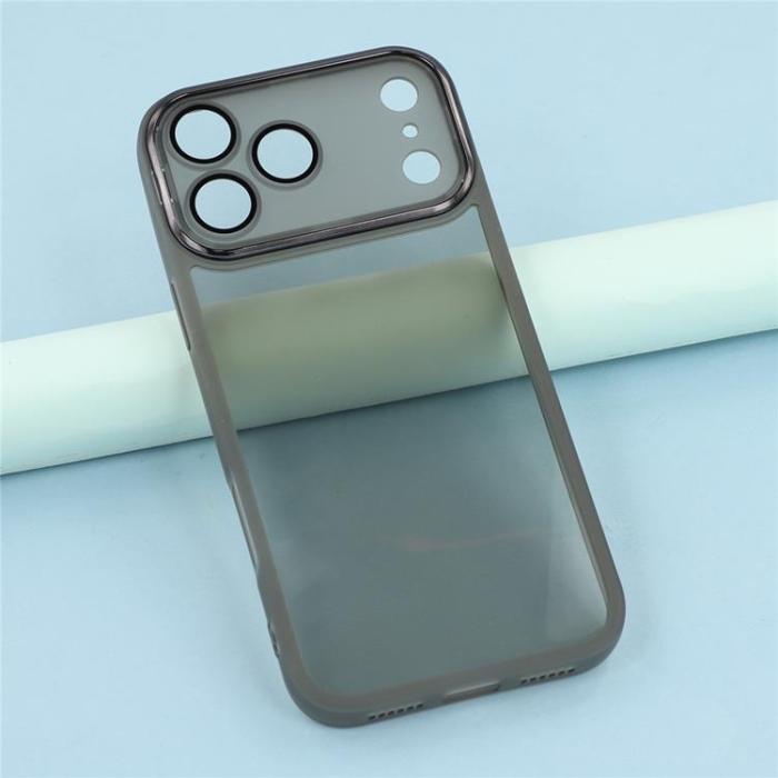 A-One Brand - iPhone 17 Pro Max Mobilskal Electroplated Kameraram - Transparent Svart