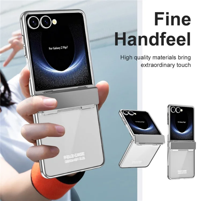 A-One Brand - Galaxy Z Flip 7 Mobilskal Electroplating PC Folding - Silver