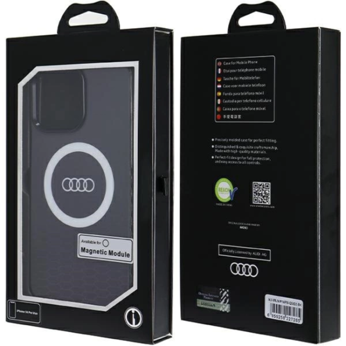 Audi - Audi iPhone 14 Pro Max Mobilskal Magsafe IML Big Logo - Svart