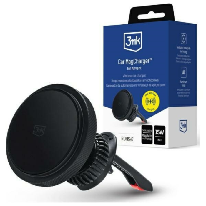 3MK - 3mk Magcharger Bilhållare för Ventilation Grille - Svart