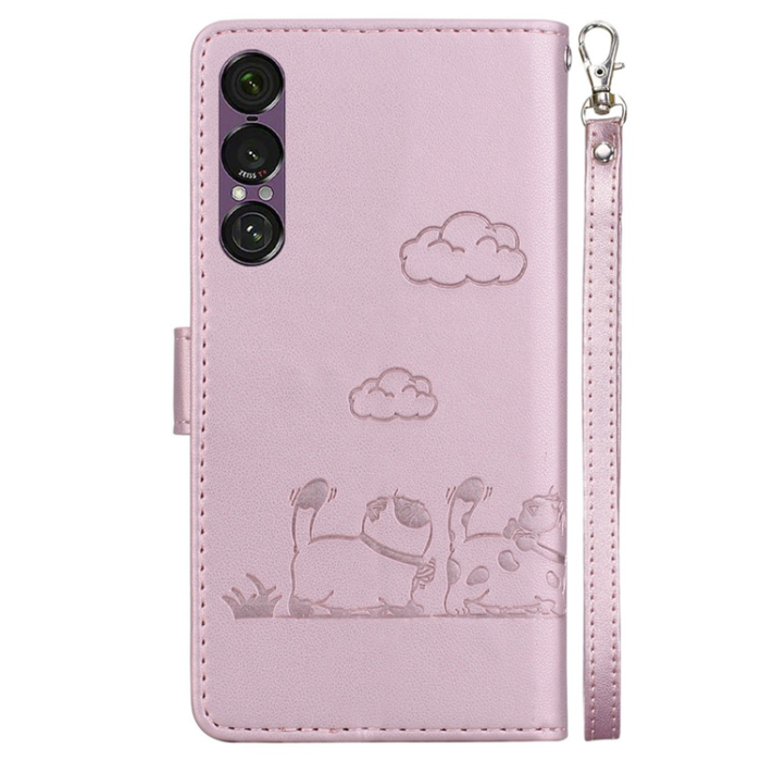 A-One Brand - Sony Xperia 1 VII Plånboksfodral RFID Kitten Pattern - Rosa