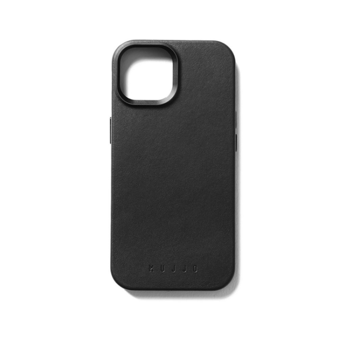 Mujjo - Mujjo iPhone 15 Mobilskal MagSafe Läder - Svart