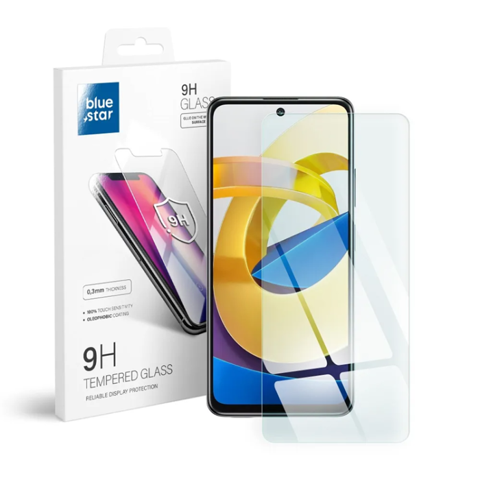 Blue Star - Blue Star Xiaomi Poco M4 Pro 5G Härdat Glas Skärmskydd