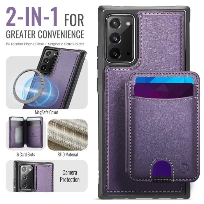 OEM - JEEHOOD Samsung Galaxy Note20 Fodral KonstLäder - Lila