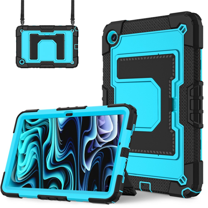 A-One Brand - Galaxy Tab A9 Plus Skal Kickstand Med Rem Anti Drop - Blå