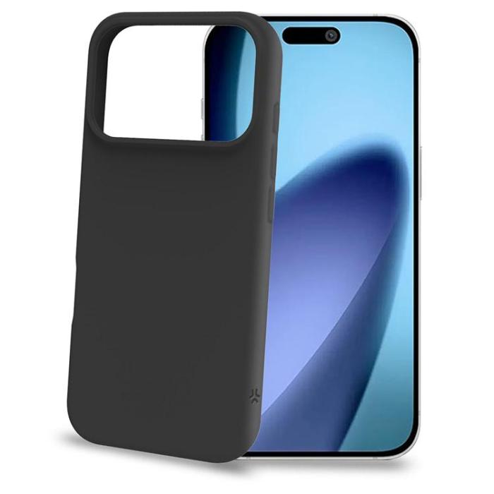 Celly - Celly iPhone 17 Pro Mobilskal Cromo Soft Rubber - Svart