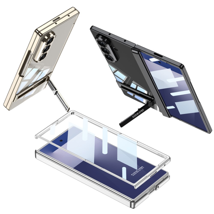 GKK - GKK Galaxy Z Fold 7 Mobilskal Magnetic Hinge Kickstand - Svart