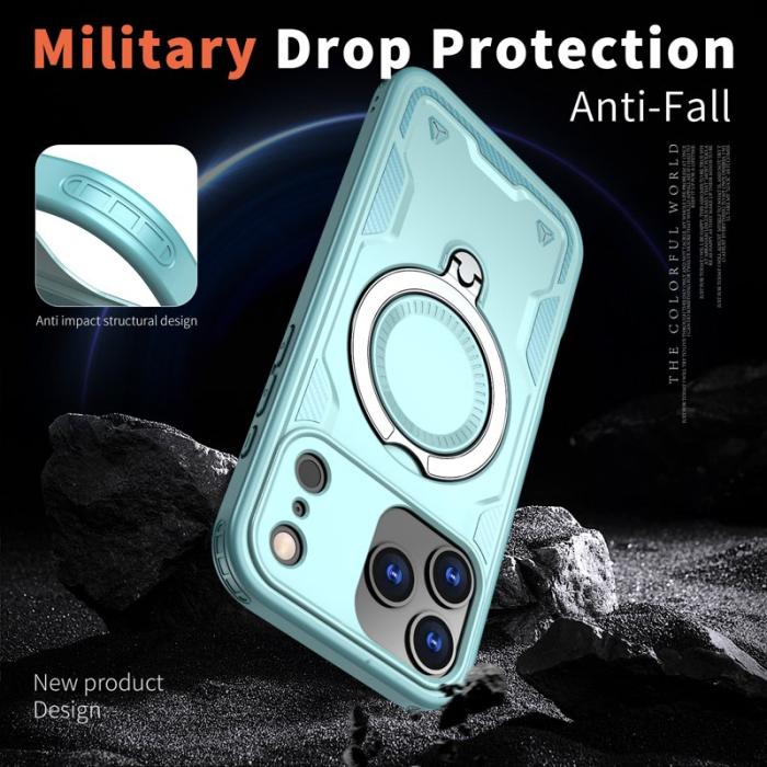 N/A - Mobilskal till iPhone 17 Pro Plast Militärskydd med Ställ - Blå