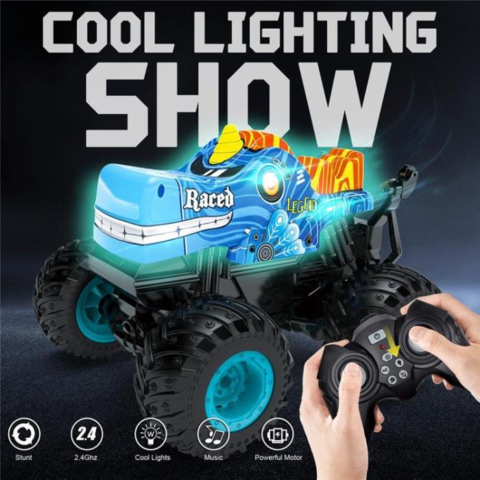 OEM - RC Bil Tecknad Stuntbil Leksak med Ljus och Musik för Barn (Ålder 3+)