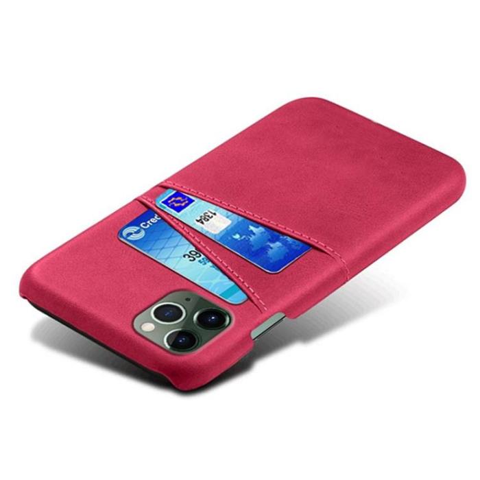 OEM - iPhone 14 Plus Skal Korthållare PU Läder - Magenta
