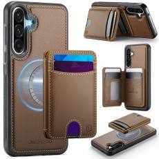 OEM - JEEHOOD Samsung Galaxy A36 5G Mobilskal KonstL&auml;der - Brun