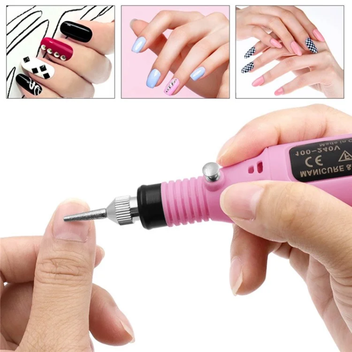 OEM - Elektrisk Nagelfilsset USB Uppladdningsbar - Svart