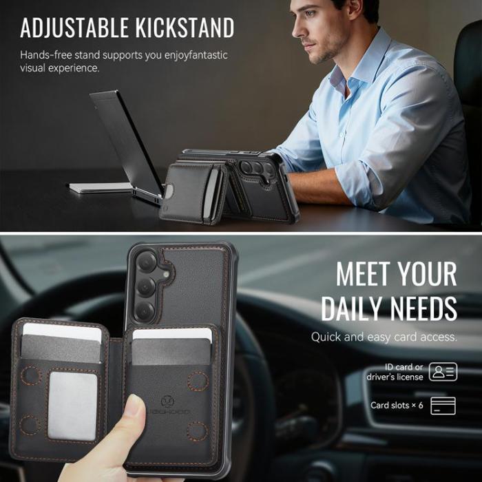 OEM - JEEHOOD Samsung Galaxy S24 Fodral KonstLäder - Svart