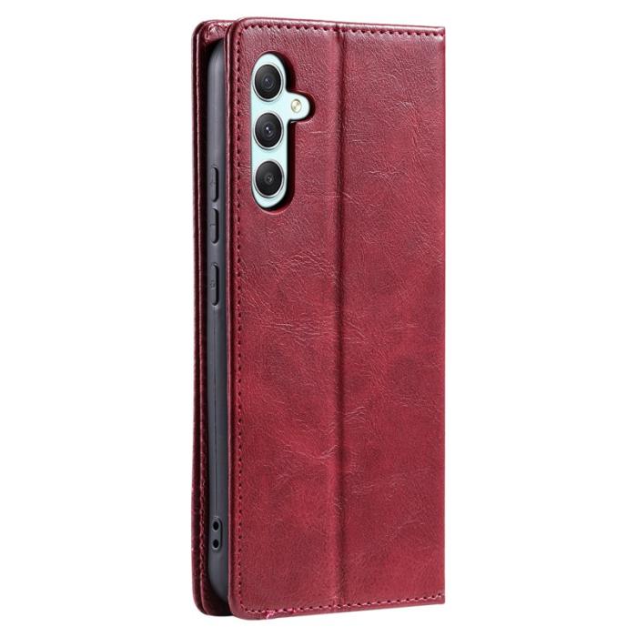 TTUDRCH - TTUDRCH Samsung Galaxy S26+ Plånboksfodral Konstläder RFID Skydd - Vinröd