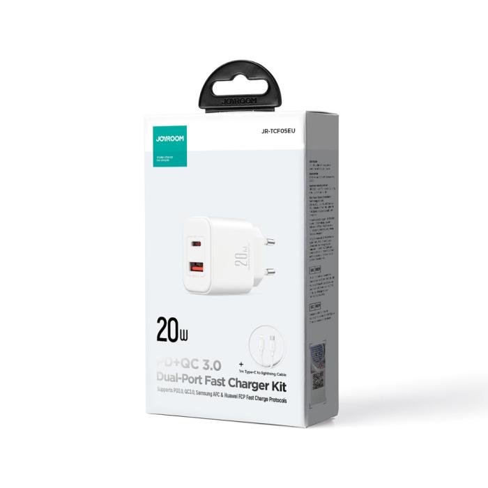 Joyroom - Joyroom Väggladdare USB-C Med Lightning Kabel - Vit