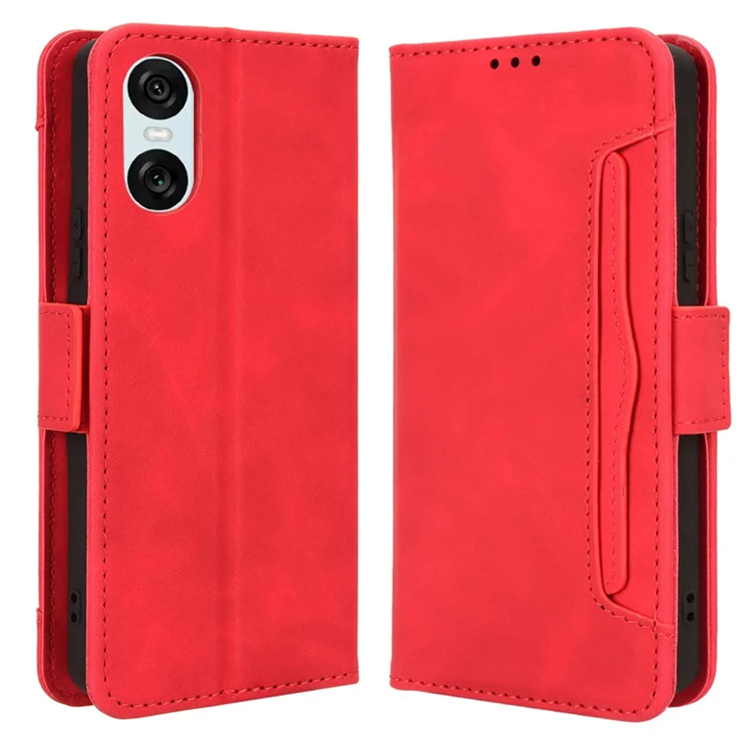 Sony Xperia 10 VI Plånboksfodral Läder - Röd | 2353 | AlltMobil