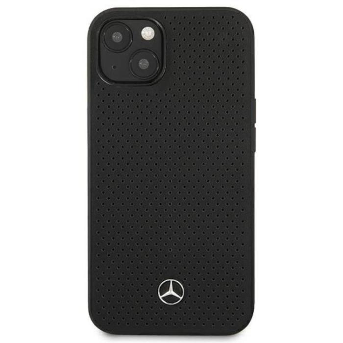 Mercedes - Mercedes iPhone 13 Skal Läder Perforated - Svart