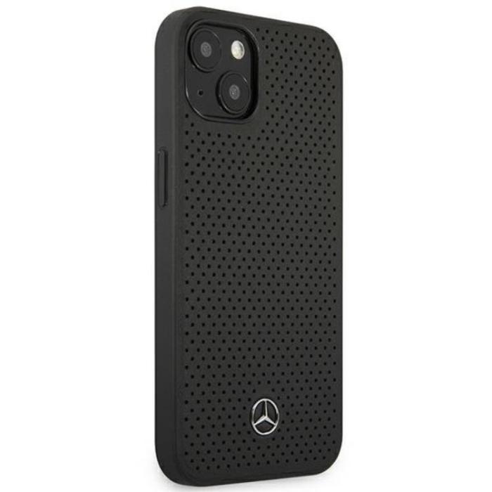 Mercedes - Mercedes iPhone 13 Skal Läder Perforated - Svart