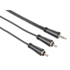 Hama - HAMA Kabel Audio 3.5mm-2xRCA Svart 0.75m