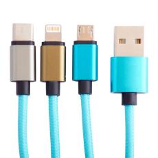 SQUISH - SQUISH Laddningskabel 1,2m Tatiana 3in1 USB-C/Micro/Lightning
