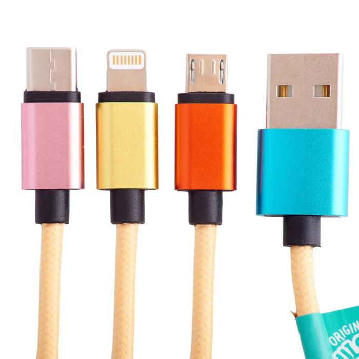 SQUISH - SQUISH Laddningskabel 1,2m Leonard 3in1 USB-C/Micro/Lightning