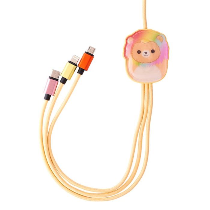SQUISH - SQUISH Laddningskabel 1,2m Leonard 3in1 USB-C/Micro/Lightning